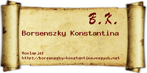 Borsenszky Konstantina névjegykártya